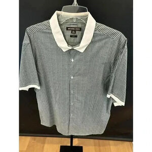 Michael Kors Men's Button-Down Half-Sleeves Multi-Lining XXL Dress Shirt